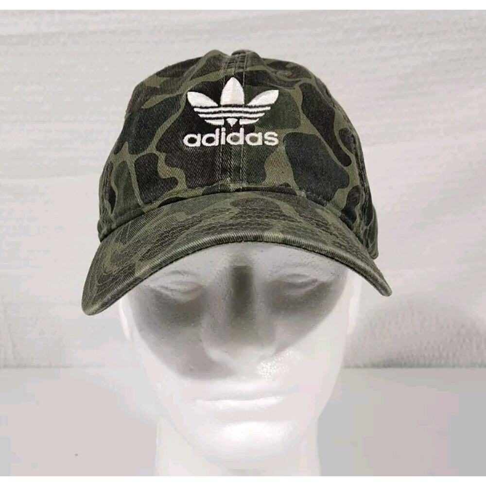 Adidas Originals Forest Camouflage Embroidered Trefoil Logo Hat Size OSFM - Picture 2 of 12